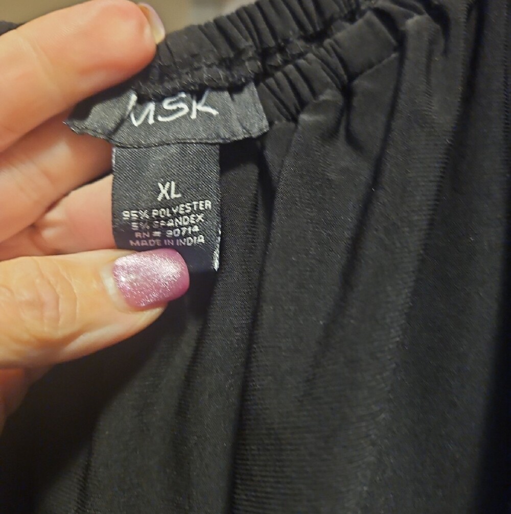 MSK Black Off-Shoulder Romper with White Contrast Trim - Picture 3 of 4